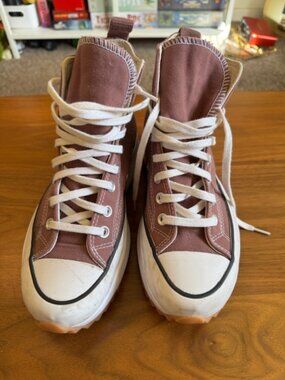Converse Run Star Hike Platform High Top Tan Canvas Size 8 Women's GUC